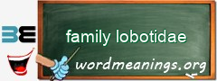 WordMeaning blackboard for family lobotidae